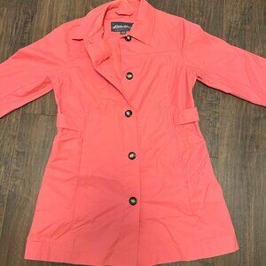 Eddie Bauer Women's Trench Coat Coral Medium